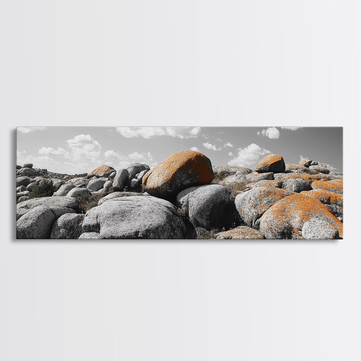 Granite Boulder Field, Orange Lichen Rocks, Desert Rockscape, Canvas Print, Natural Earth Decor, Living Room Wall Art | | Wiccan Center