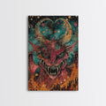 Fantastical Demon with Stars Framed Canvas Print | Halloween Monster Art | Spooky Starry Art | Scary Demon Art for Home Decoration | | Wiccan Center