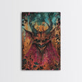Dark Demon with Menacing Smile Framed Canvas Print, Halloween Art, Creepy Wall Art, Spooky Home Decor, Scary Art, Creepy Living Room Decor | | Wiccan Center