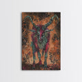 Mysterious Goat Demon Framed Canvas Print, Halloween Art, Unique Wall Art, Spooky Home Decor, Scary Art, Eerie Living Room Decor | | Wiccan Center