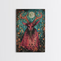Enchanted Demon Under Full Moon Framed Canvas Print, Halloween Art, Creepy Wall Art, Spooky Home Decor, Art, Haunting Living Room Decor | | Wiccan Center