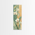 Skinny Art Tall Art Framed Canvas Print Orchids In Delicate Tones With Subtle Background Elements Ukiyo-e Japanese Style Art Wood Block Print | | Wiccan Center