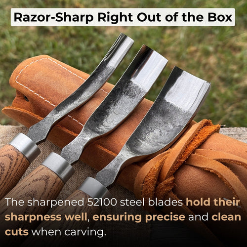 3-Piece Bent Gouge Set | Tool Sets | Wiccan Center