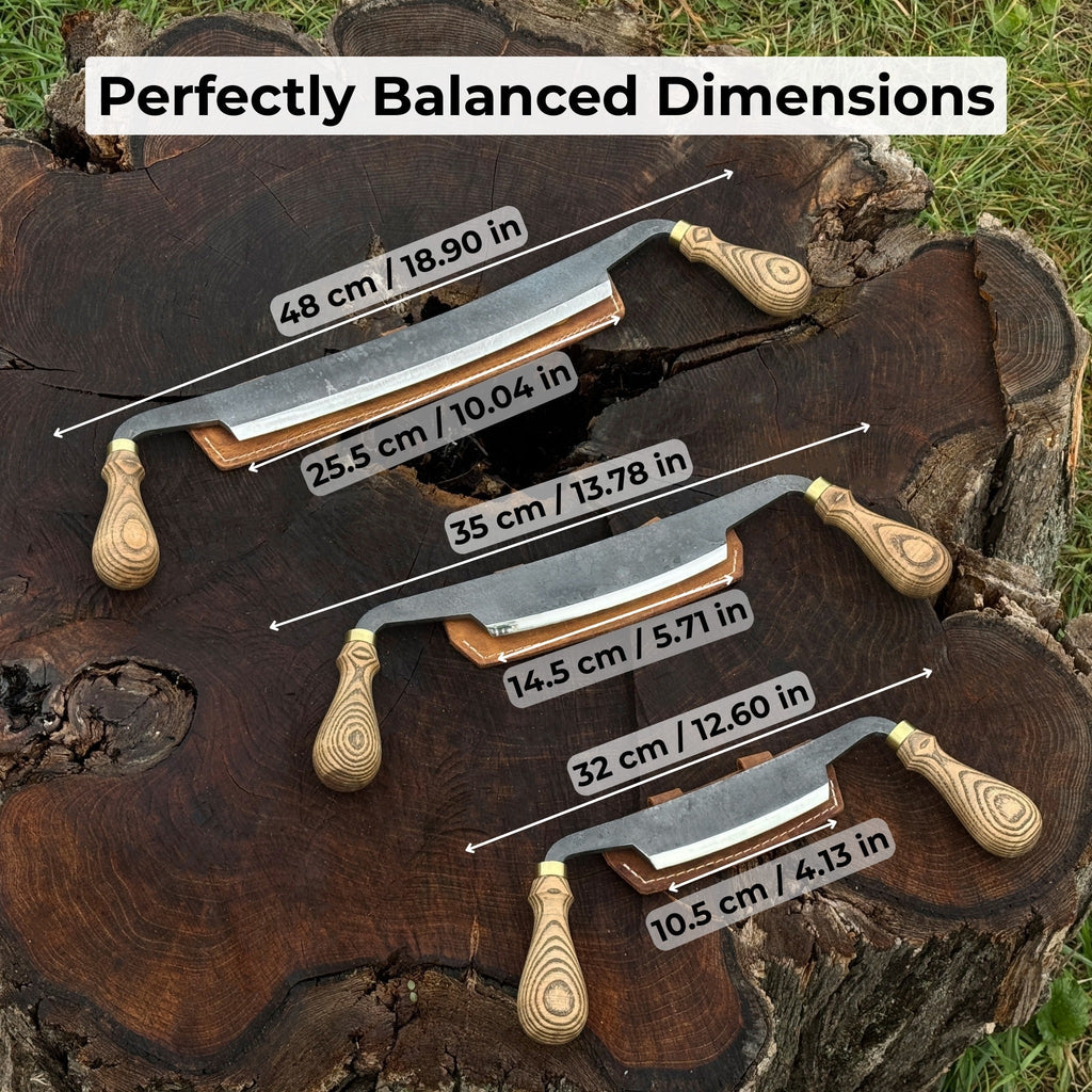 3-Piece Curved Drawknife (Palm Handles) Set | Tool Sets | Wiccan Center