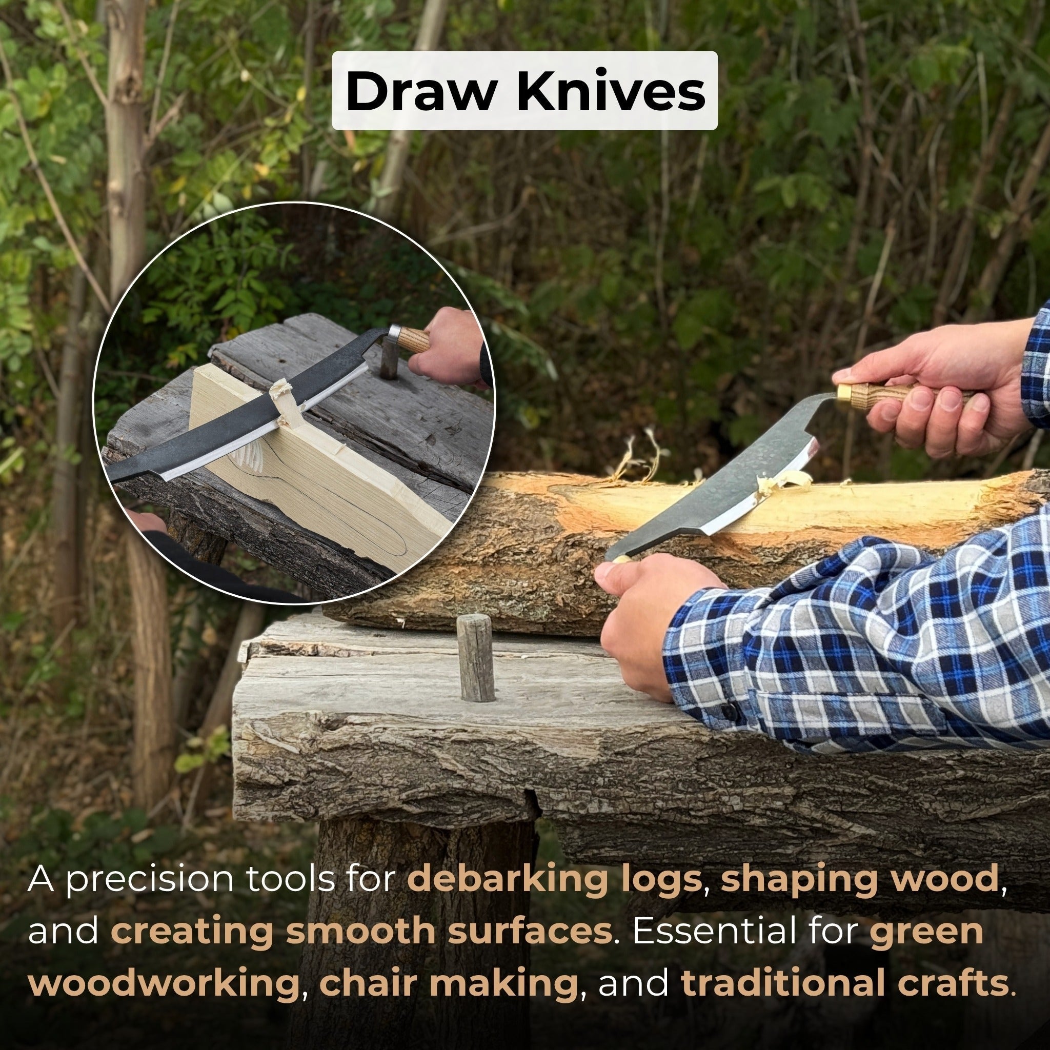3-Piece Curved Drawknife (Palm Handles) Set | Tool Sets | Wiccan Center