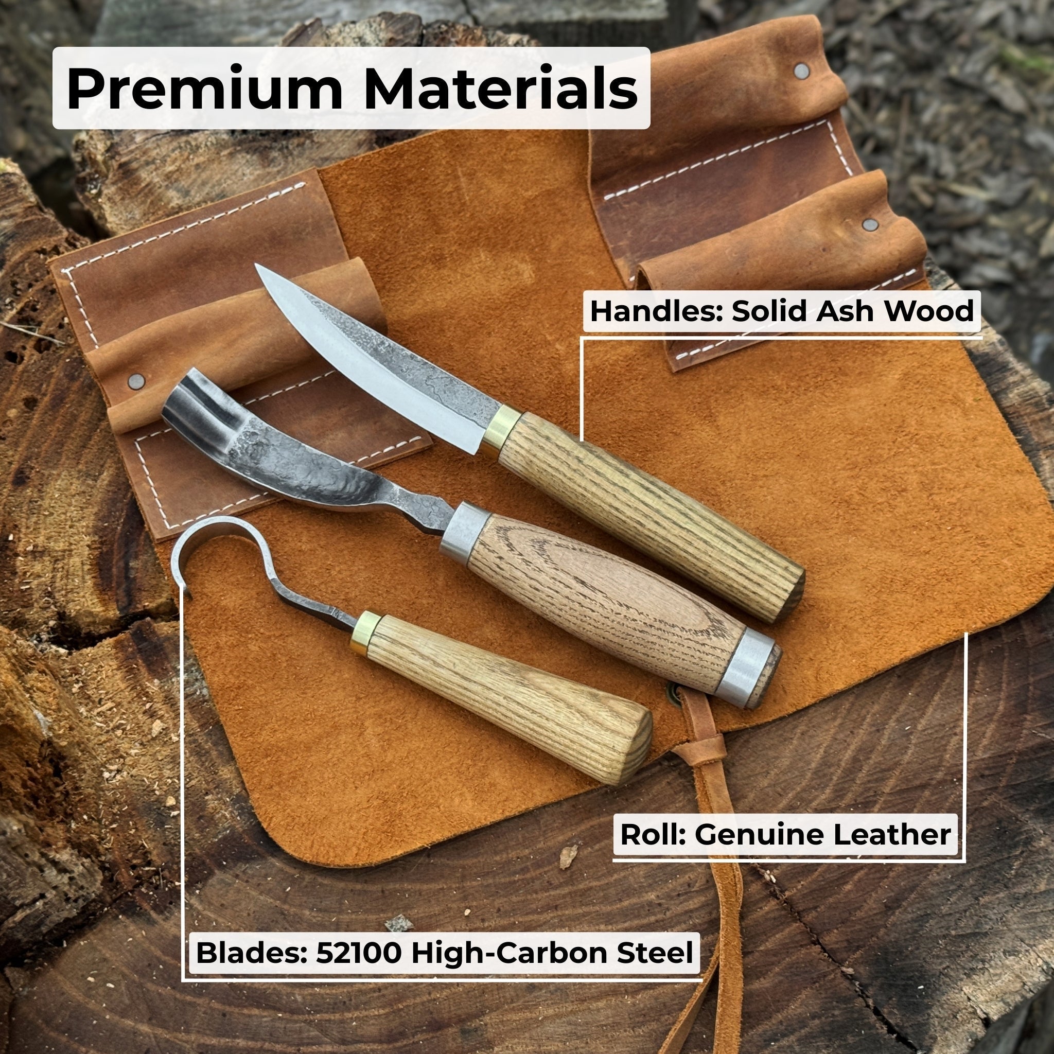 3-Piece Spoon Carving Tool Set | Tool Sets | Wiccan Center