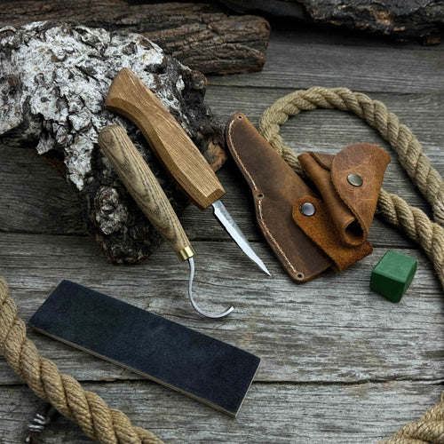 3-Piece Spoon Carving Tool Set with Leather Strop | Tool Sets | Wiccan Center