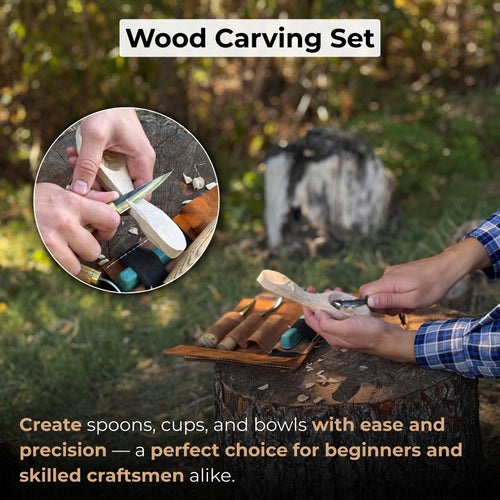 3-Piece Spoon Carving Tool Set with Sharpening Board | Tool Sets | Wiccan Center
