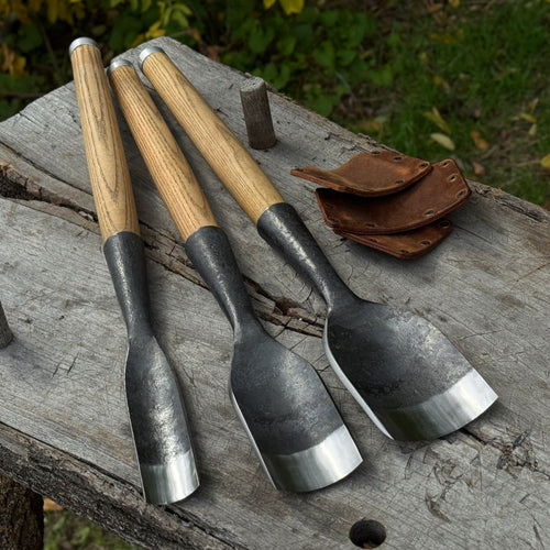 3-Piece Timber Framing Rounded Chisel Set | Tool Sets | Wiccan Center