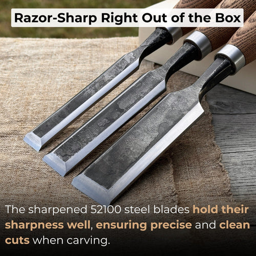 3-Piece Wood Carving Chisel Set | Tool Sets | Wiccan Center