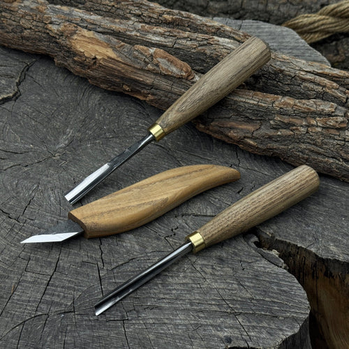 3-Piece Wood Carving Tool Set – For Geometric, Detail & Relief Carving | Tool Sets | Wiccan Center