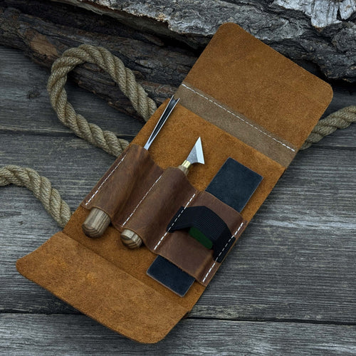 3-Piece Wood Carving Tool Set with Leather Case | Tool Sets | Wiccan Center