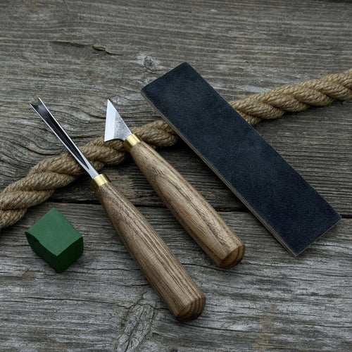 3-Piece Wood Carving Tool Set with Leather Strop | Tool Sets | Wiccan Center