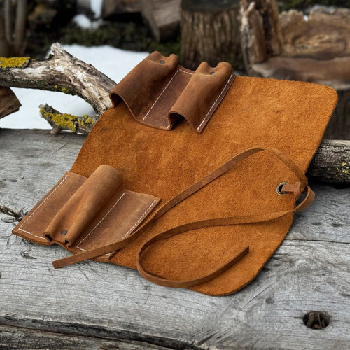 3 Pocket Leather Tool Roll | Tool roll | Wiccan Center