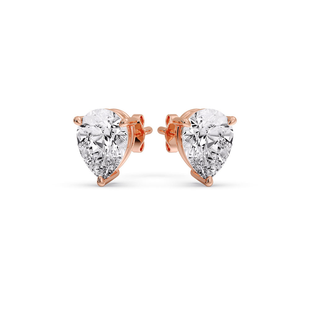 Diamond Pear Cut 3 Prong Earring
