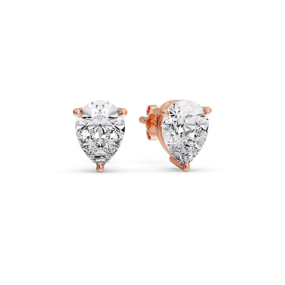 Diamond Pear Cut 3 Prong Earring