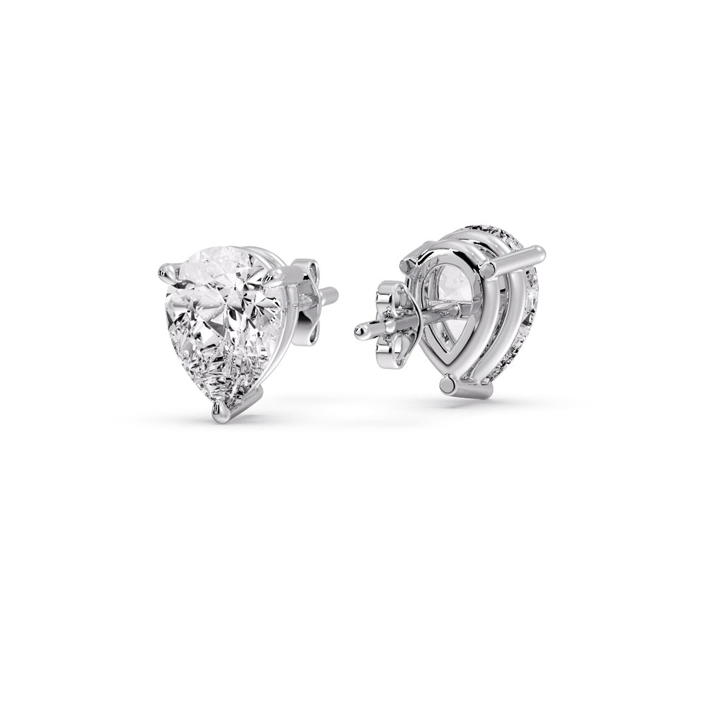 Diamond Pear Cut 3 Prong Earring