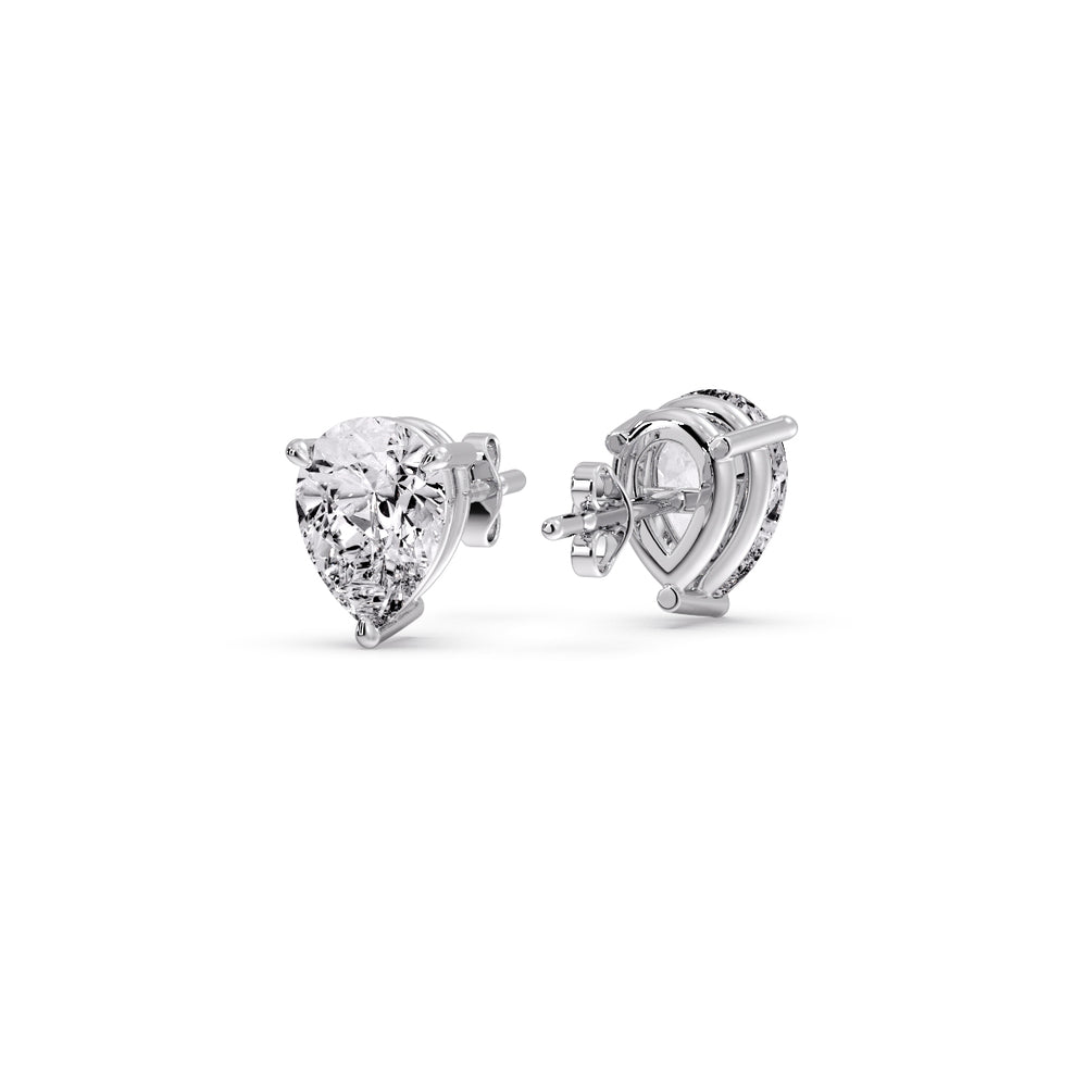 Diamond Pear Cut 3 Prong Earring