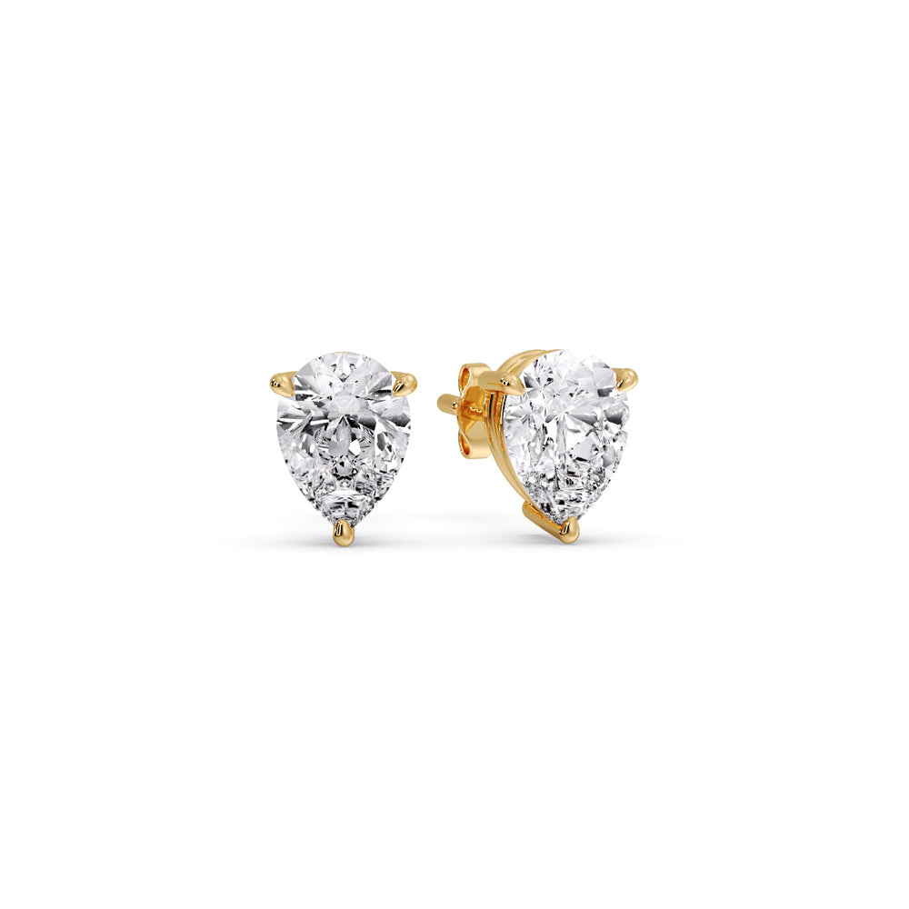 Diamond Pear Cut 3 Prong Earring