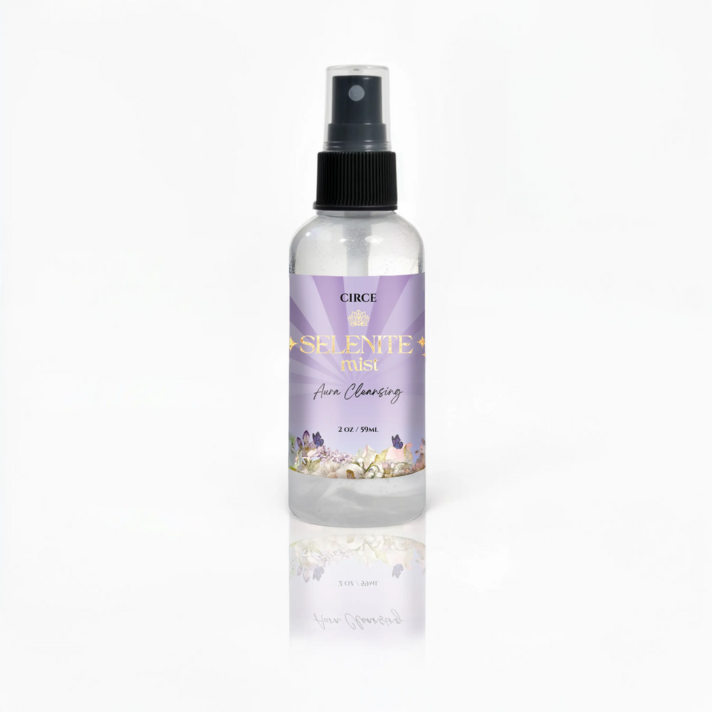 Selenite Aura Cleansing Mist – 2 oz Energy Clearing Spray | White Tea & Ginger | | Wiccan Center