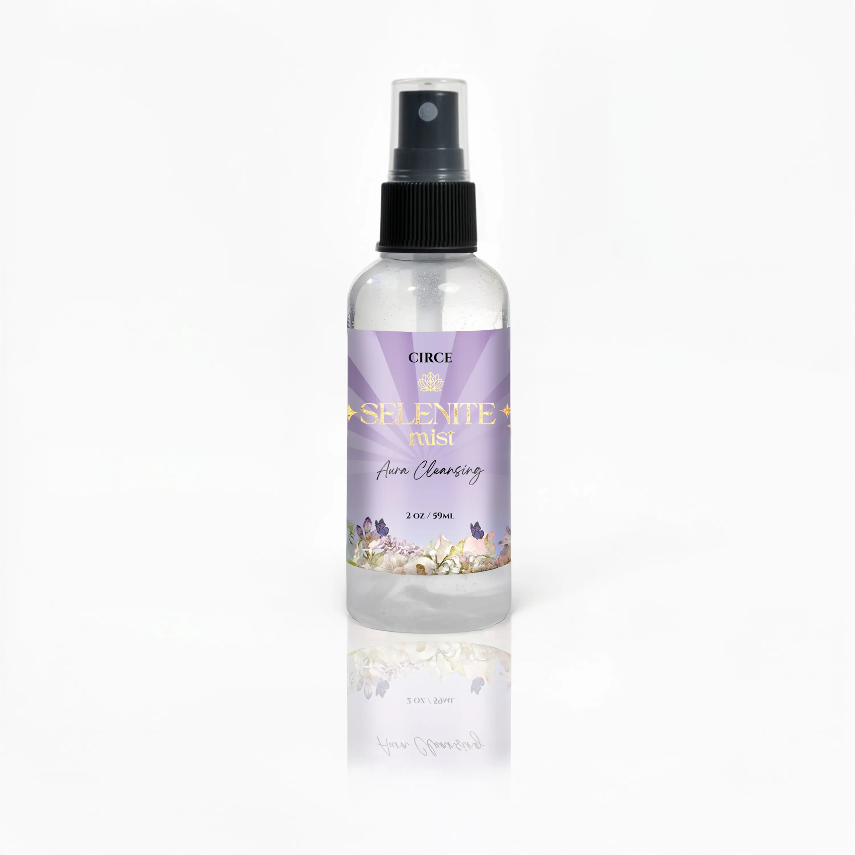 Selenite Aura Cleansing Mist – 2 oz Energy Clearing Spray | White Tea & Ginger | | Wiccan Center