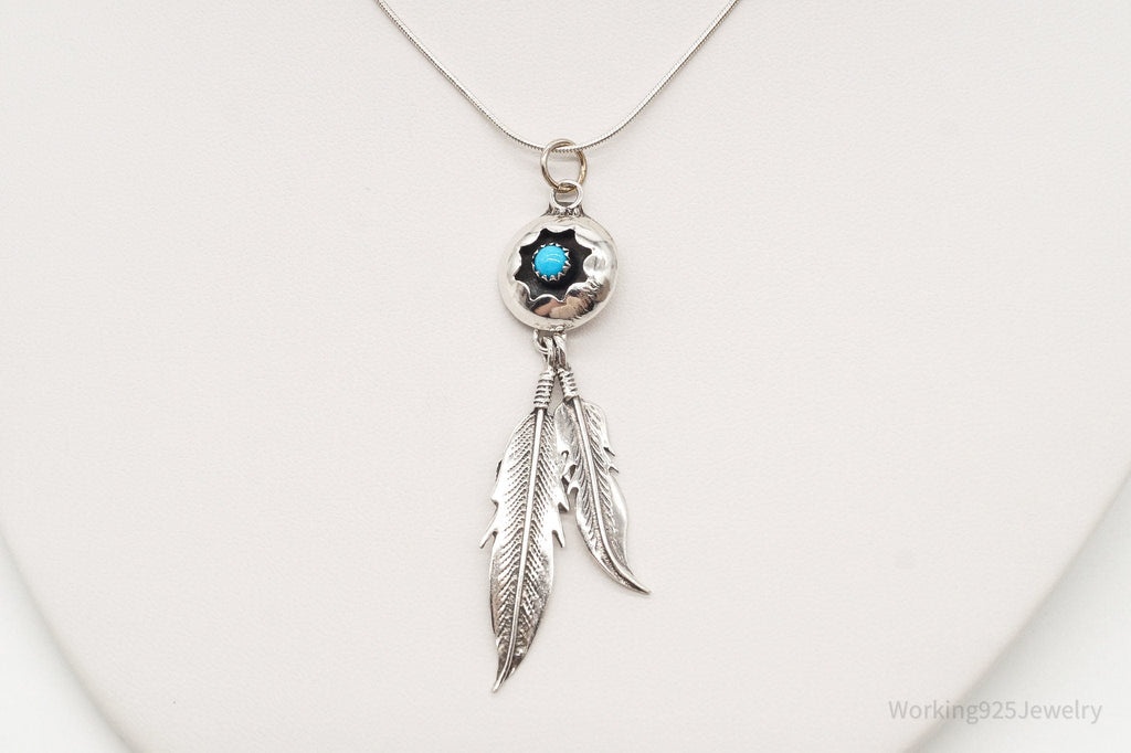 Vintage Native American Turquoise Sterling Silver Necklace | Jewelry > Necklaces > Pendants | Wiccan Center
