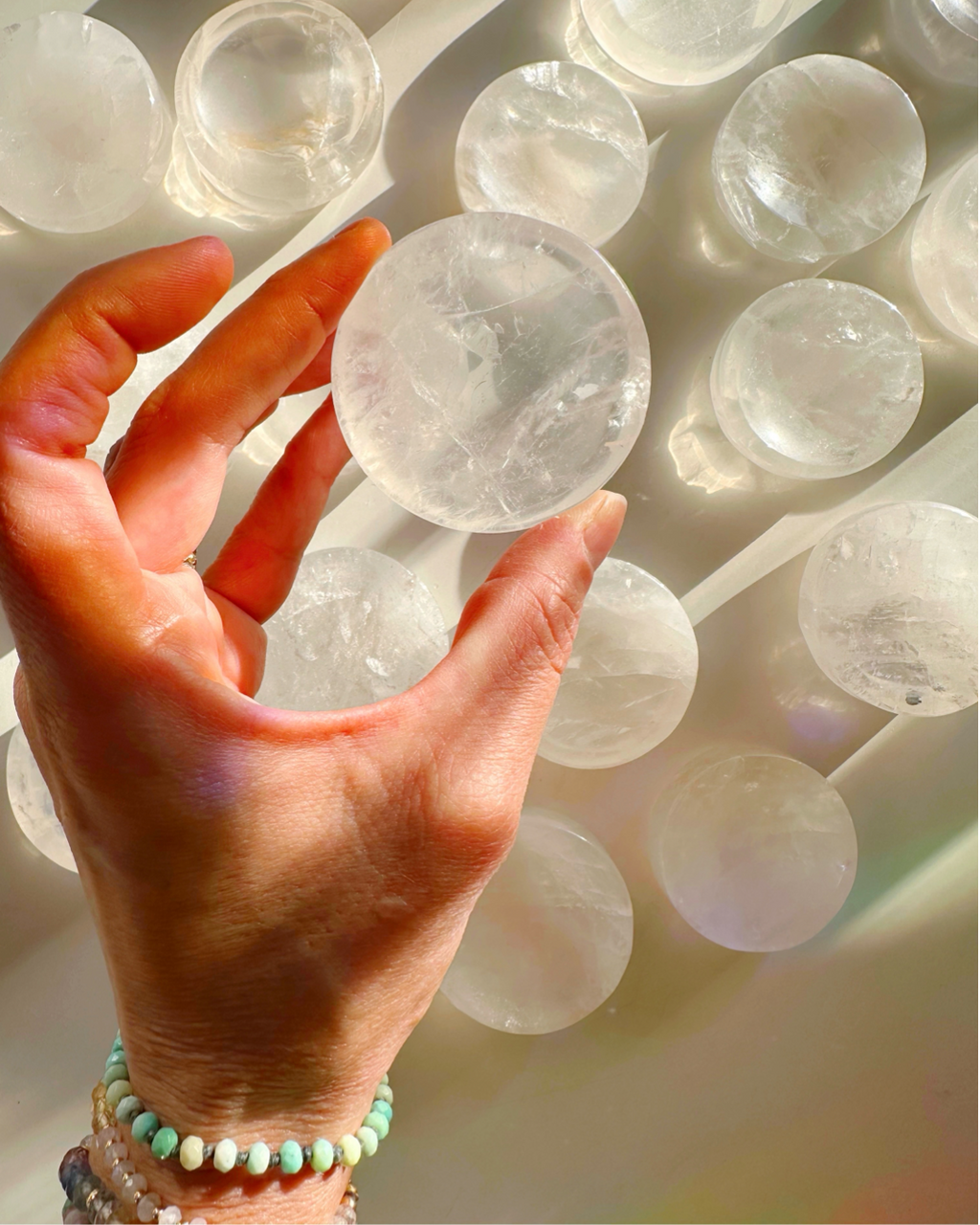 Clear Quartz Sphere Stand/Small Dish
