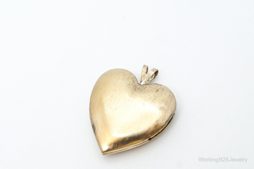 Antique GF Rose Etched Sterling Silver Heart Picture Locket Pendant | Jewelry > Necklaces > Pendants | Wiccan Center