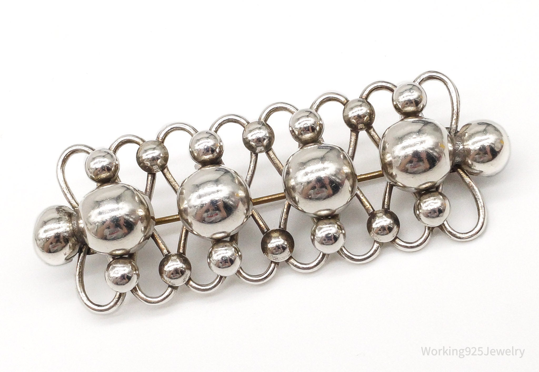 Large Vintage Mid Century Modernist Sterling Silver Pin Brooch | Jewelry > Brooches, Pins & Clips | Wiccan Center