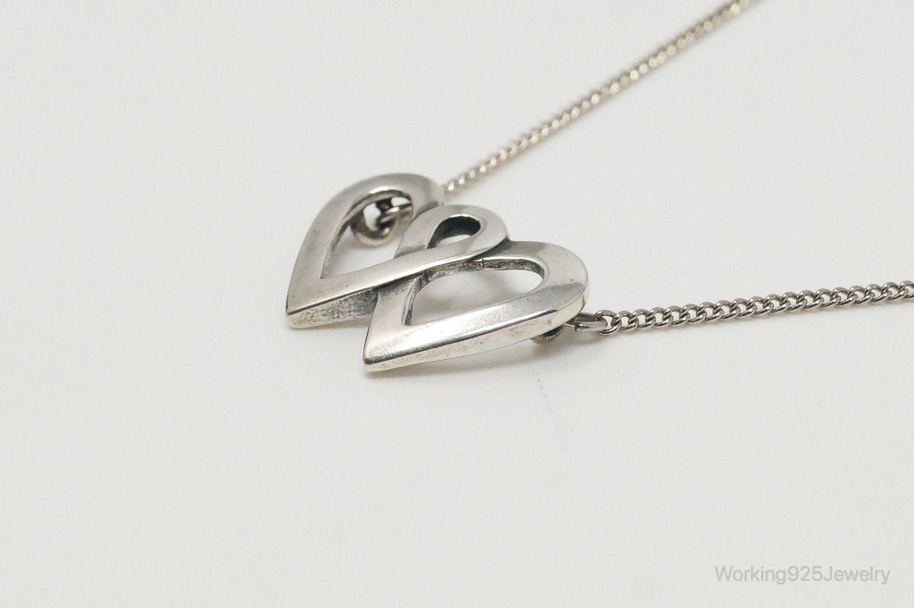 Vintage Linked Open Hearts Sterling Silver Necklace | Jewelry > Necklaces > Pendants | Wiccan Center