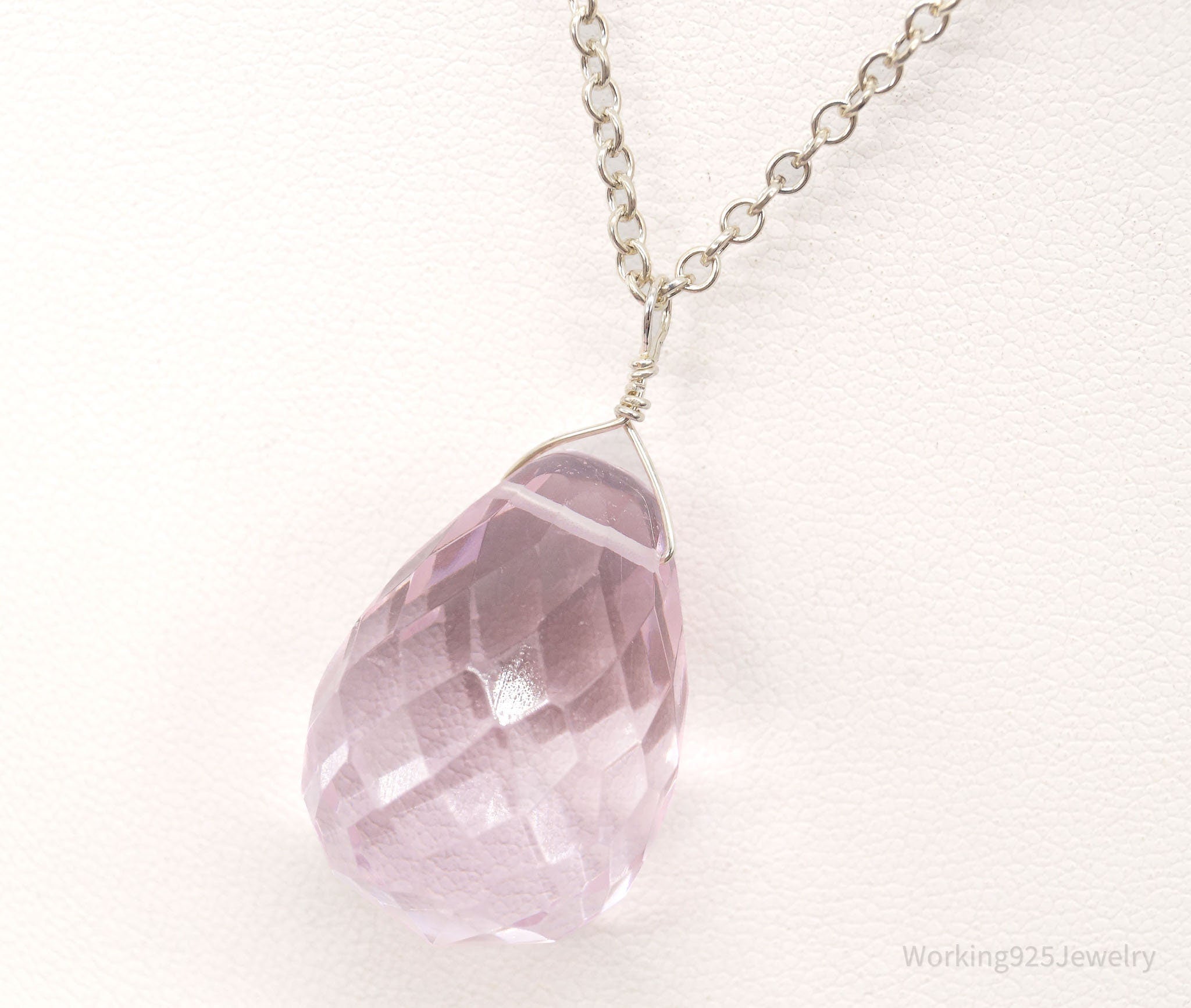 Sandy Designs Large Violet Crystal Sterling Silver Necklace | Jewelry > Necklaces > Pendants | Wiccan Center