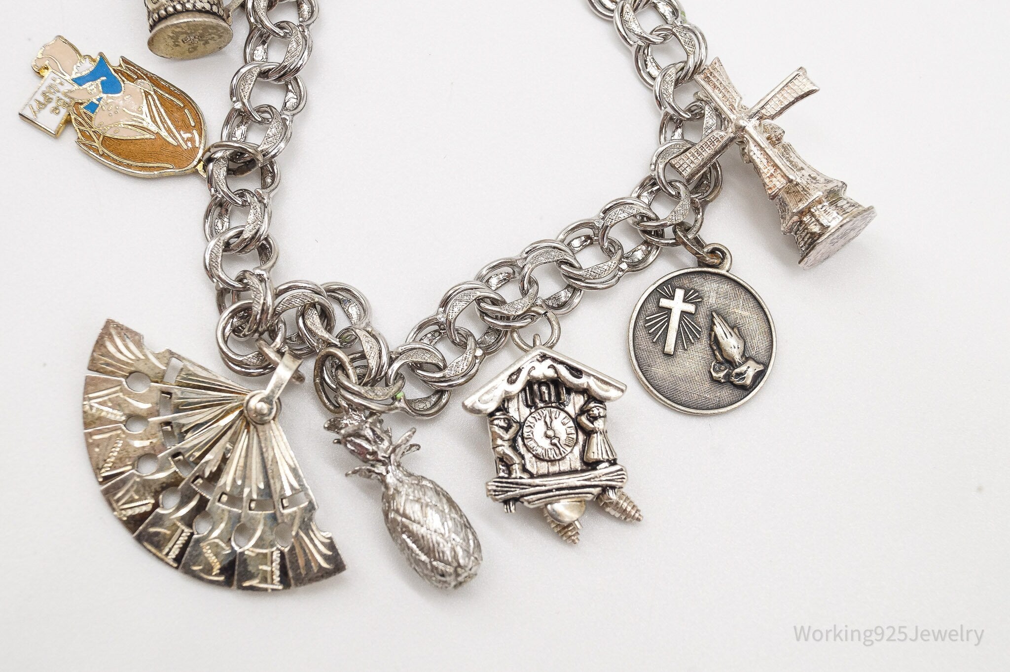 Antique Vintage Charms Sterling Silver Bracelet | Jewelry > Bracelets | Wiccan Center