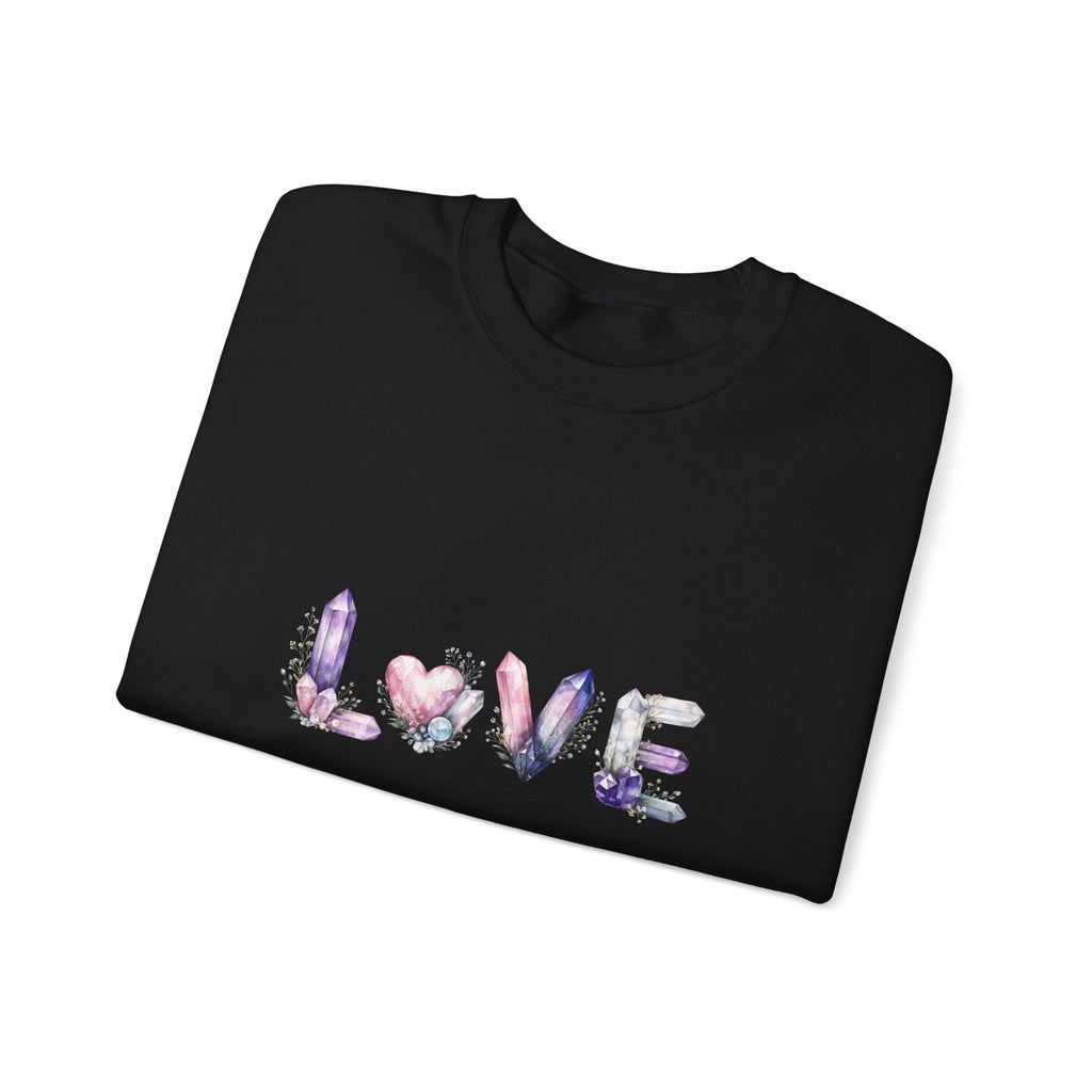 LOVE Crystal Letter Design | Sweatshirt | Wiccan Center