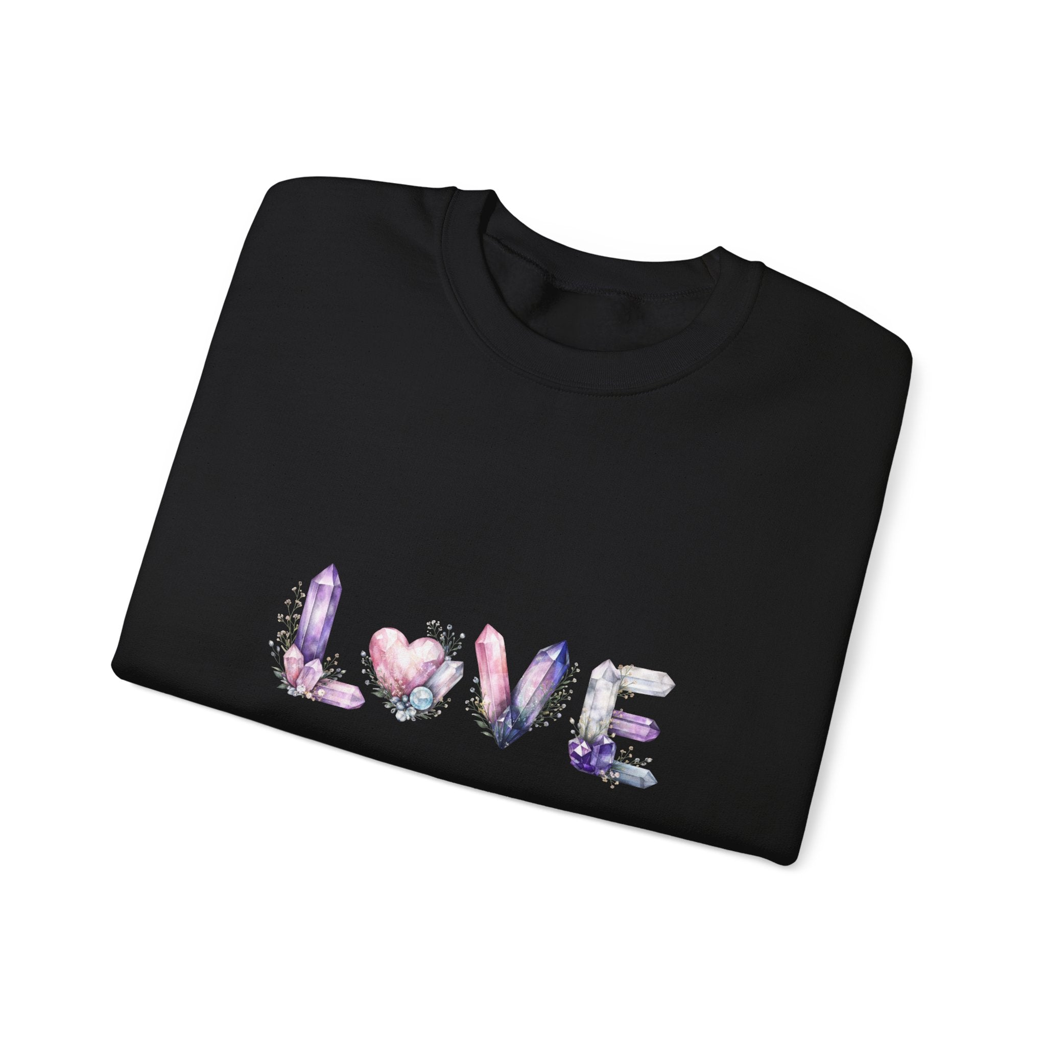 LOVE Crystal Letter Design | Sweatshirt | Wiccan Center