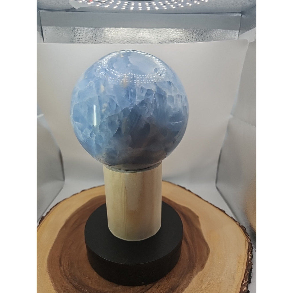 9.17LB Natural Blue crystalThe bal Quartz carved crystal decoration healing | Crystal Spheres & Eggs | Wiccan Center