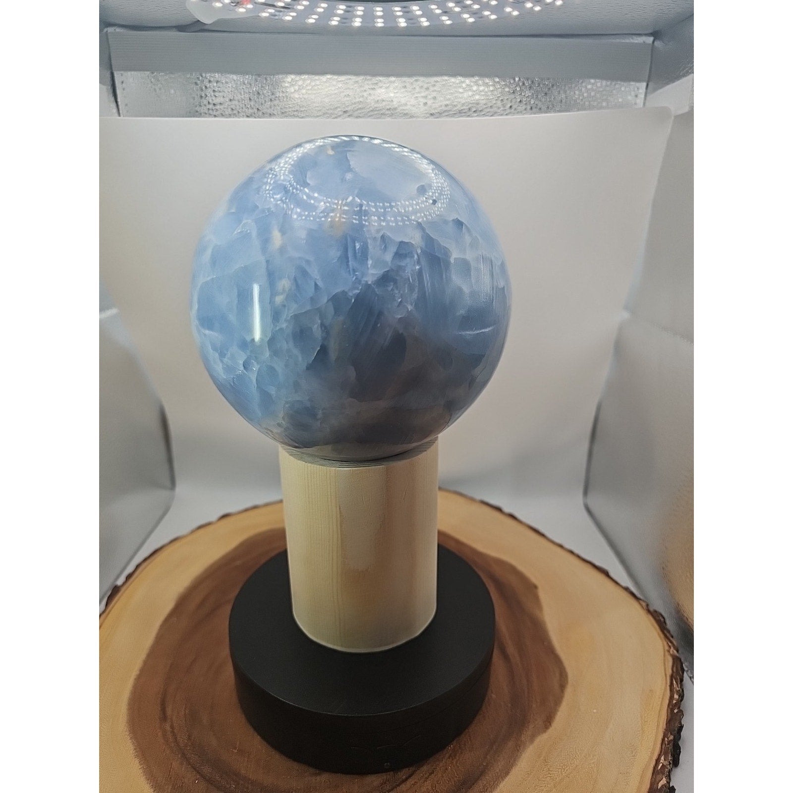 9.17LB Natural Blue crystalThe bal Quartz carved crystal decoration healing | Crystal Spheres & Eggs | Wiccan Center