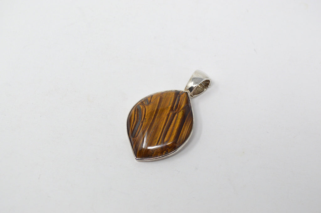 Vintage Designer Whitney Kelly WK Tigers Eye Sterling Silver Necklace Pendant | Jewelry > Necklaces > Pendants | Wiccan Center