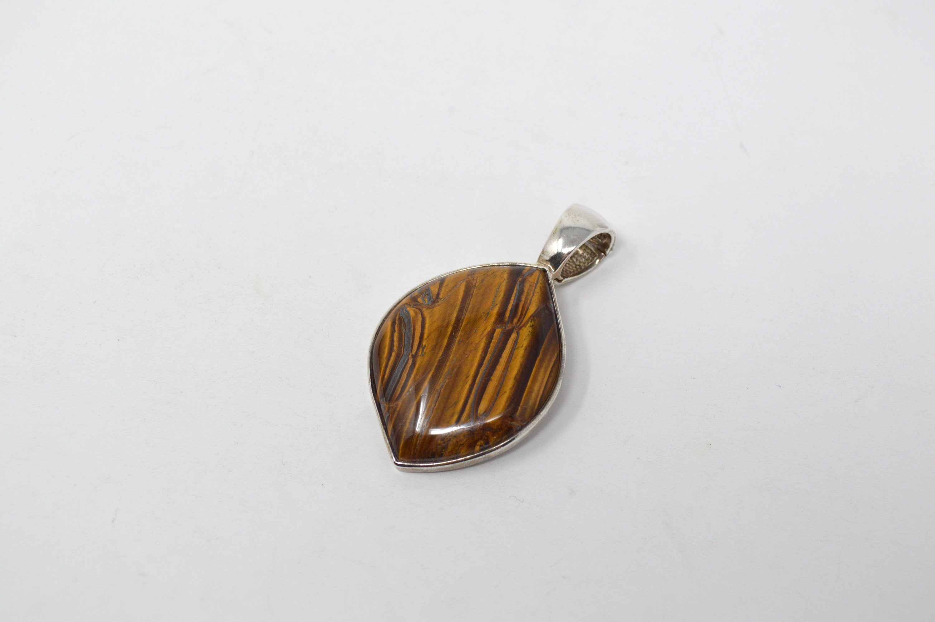 Vintage Designer Whitney Kelly WK Tigers Eye Sterling Silver Necklace Pendant | Jewelry > Necklaces > Pendants | Wiccan Center