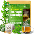 Moringa Leaf Tea Bags, 100% Natural & Pure from Moringa Leaves. Loose Leaf Moringa Herbal Tea. Moringa Leaf Tea. No Sugar, No Caffeine, No Gluten, Vegan | Tea | Wiccan Center