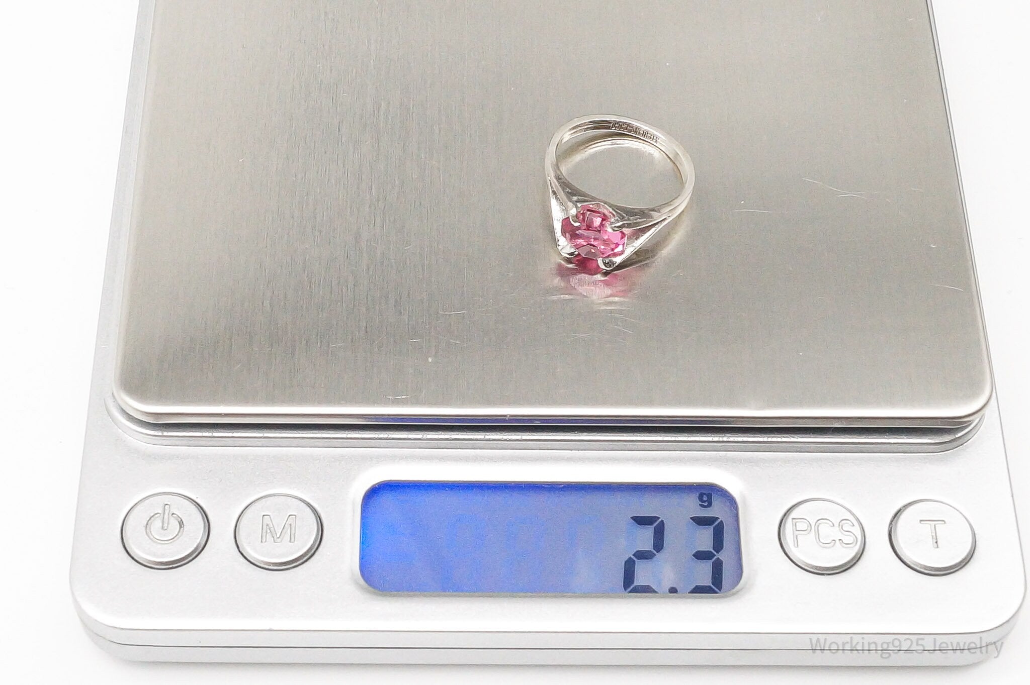 Vintage Designer Espo Pink Cubic Zirconia Sterling Silver Ring - Size 5 | Jewelry > Rings | Wiccan Center