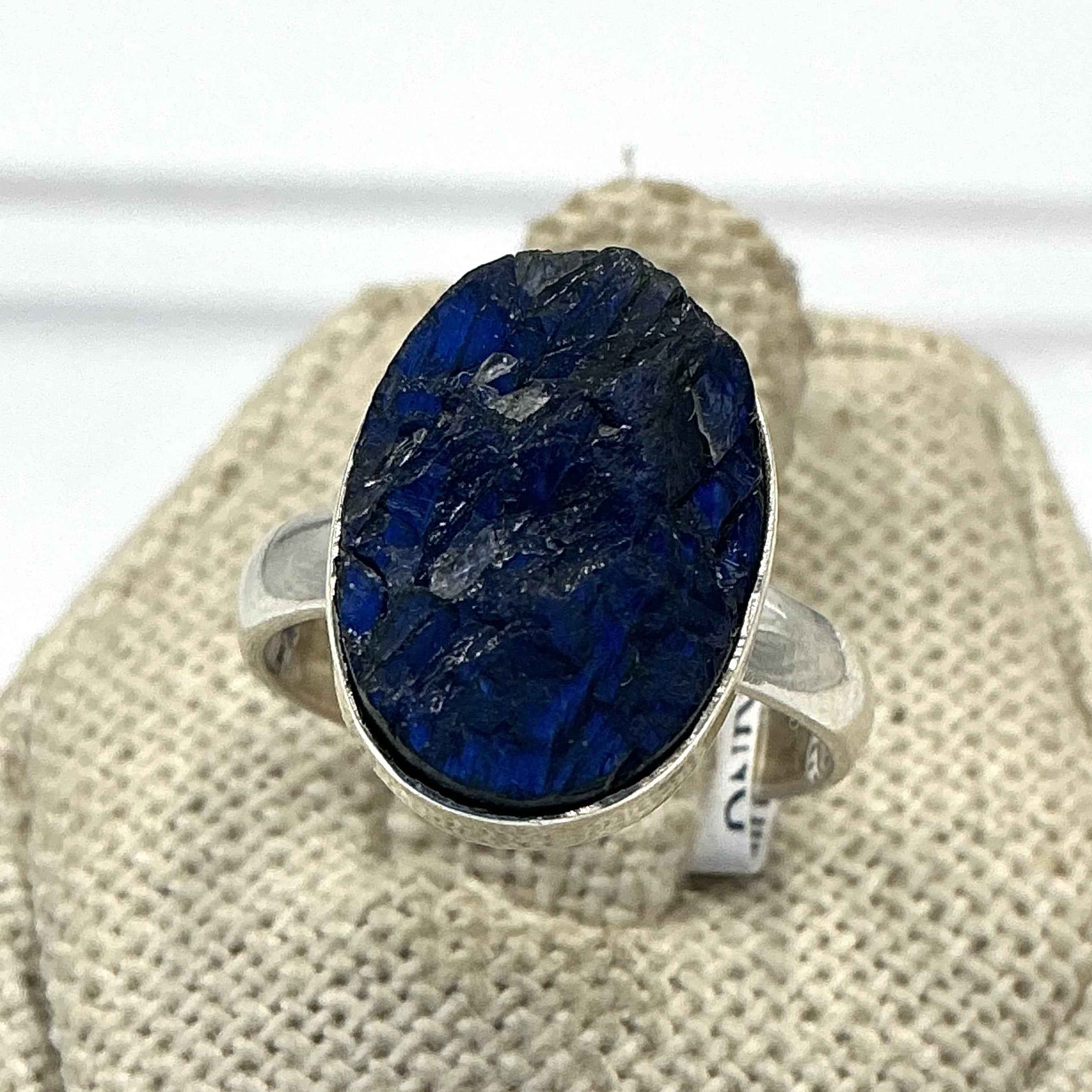 Sterling Silver Rough Oval Labradorite Ring - Size 6 - Intuition, Protection & Transformation | Rings | Wiccan Center
