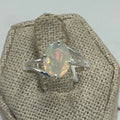 Sterling Silver Split Banded Oval Ethiopian Opal Ring - Size 7 - Intuition, Creativity & Inner Light | Rings | Wiccan Center