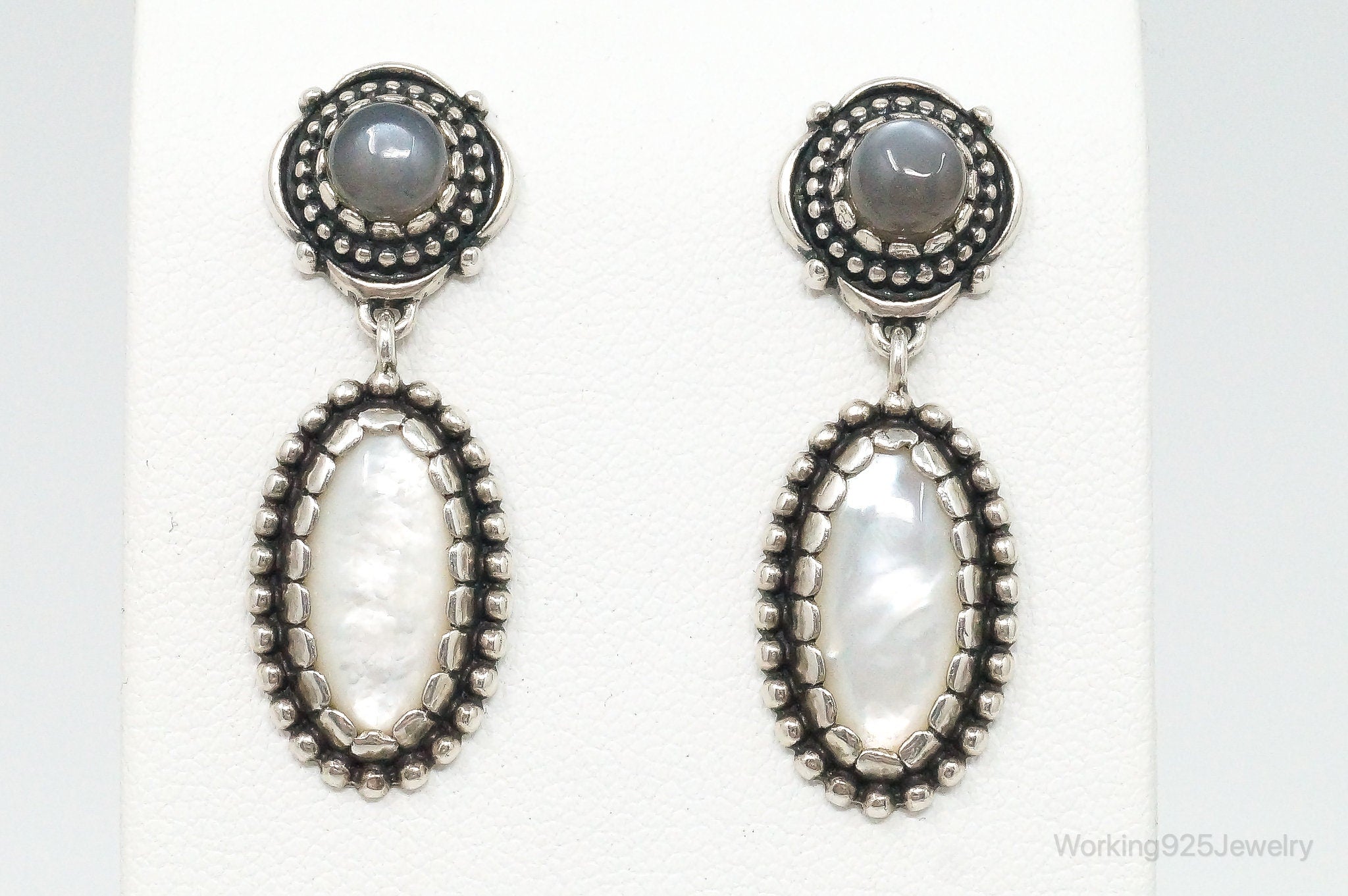 Native Carolyn Pollack Relios Grey Moonstone Mother Of Pearl S. Silver Earrings | Jewelry > Earrings | Wiccan Center