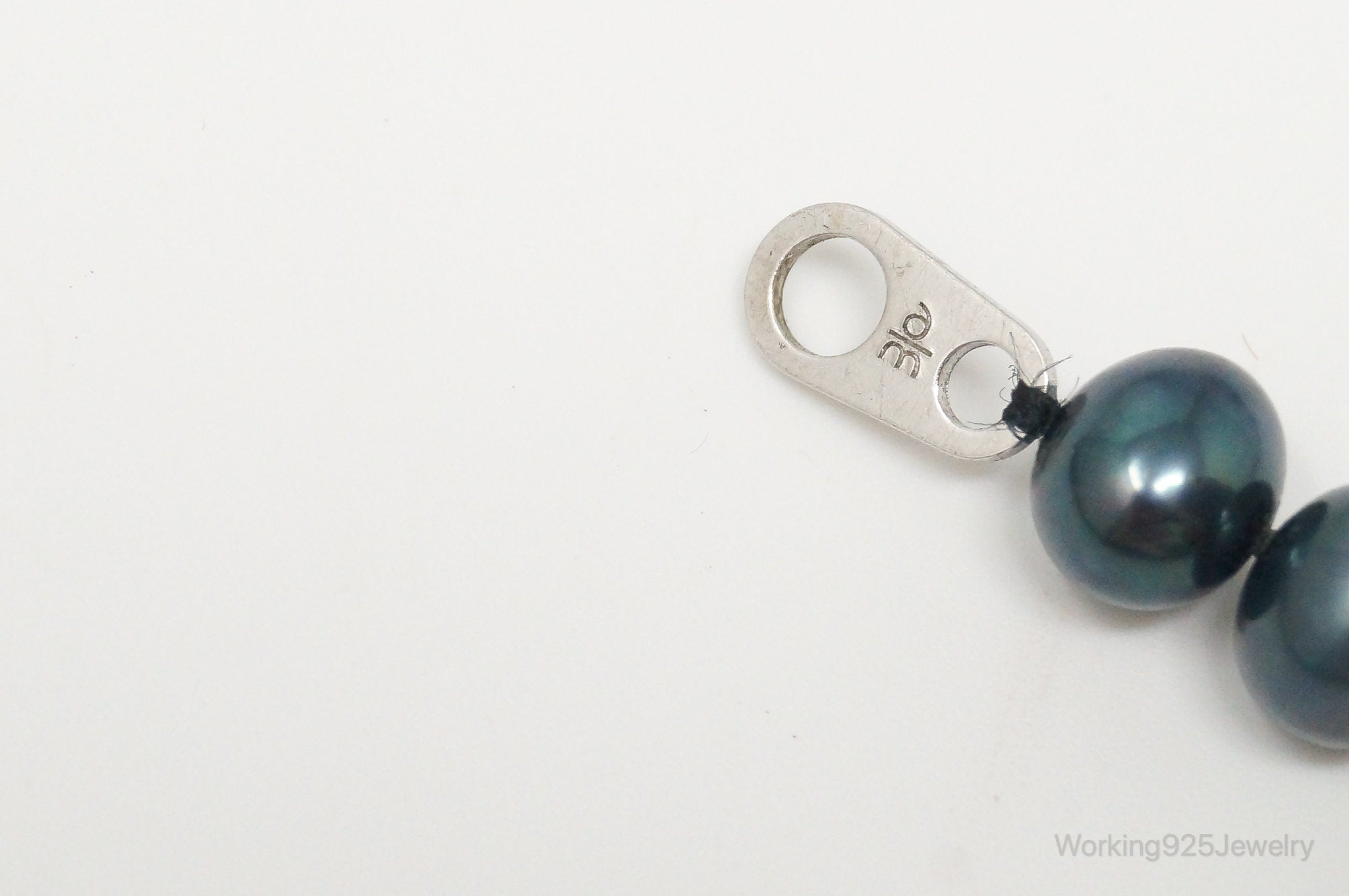 Vintage Tahitian Pearl Cubic Zirconia Sterling Silver String Necklace | Jewelry > Necklaces > Pendants | Wiccan Center