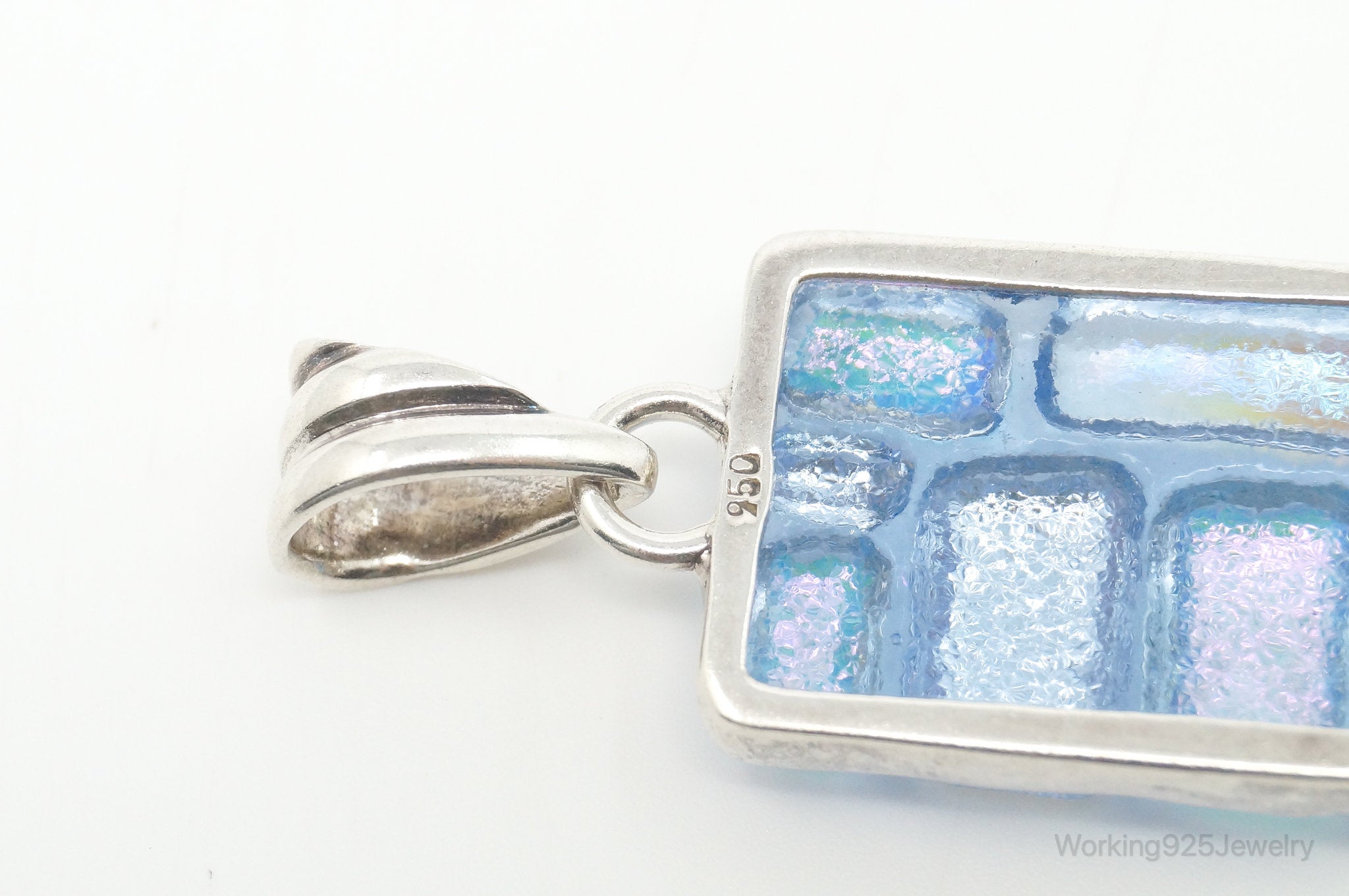 Vintage Large Art Glass 900 Silver Necklace Pendant | Jewelry > Necklaces > Pendants | Wiccan Center