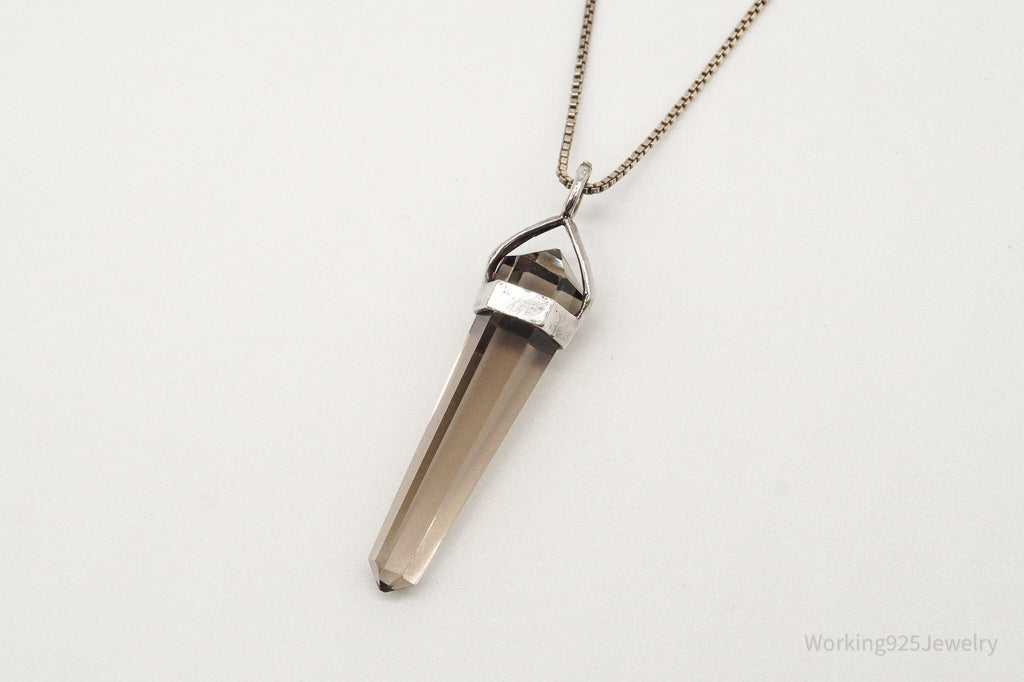 Vintage Large Smoky Topaz Sterling Silver Necklace | Jewelry > Necklaces > Pendants | Wiccan Center
