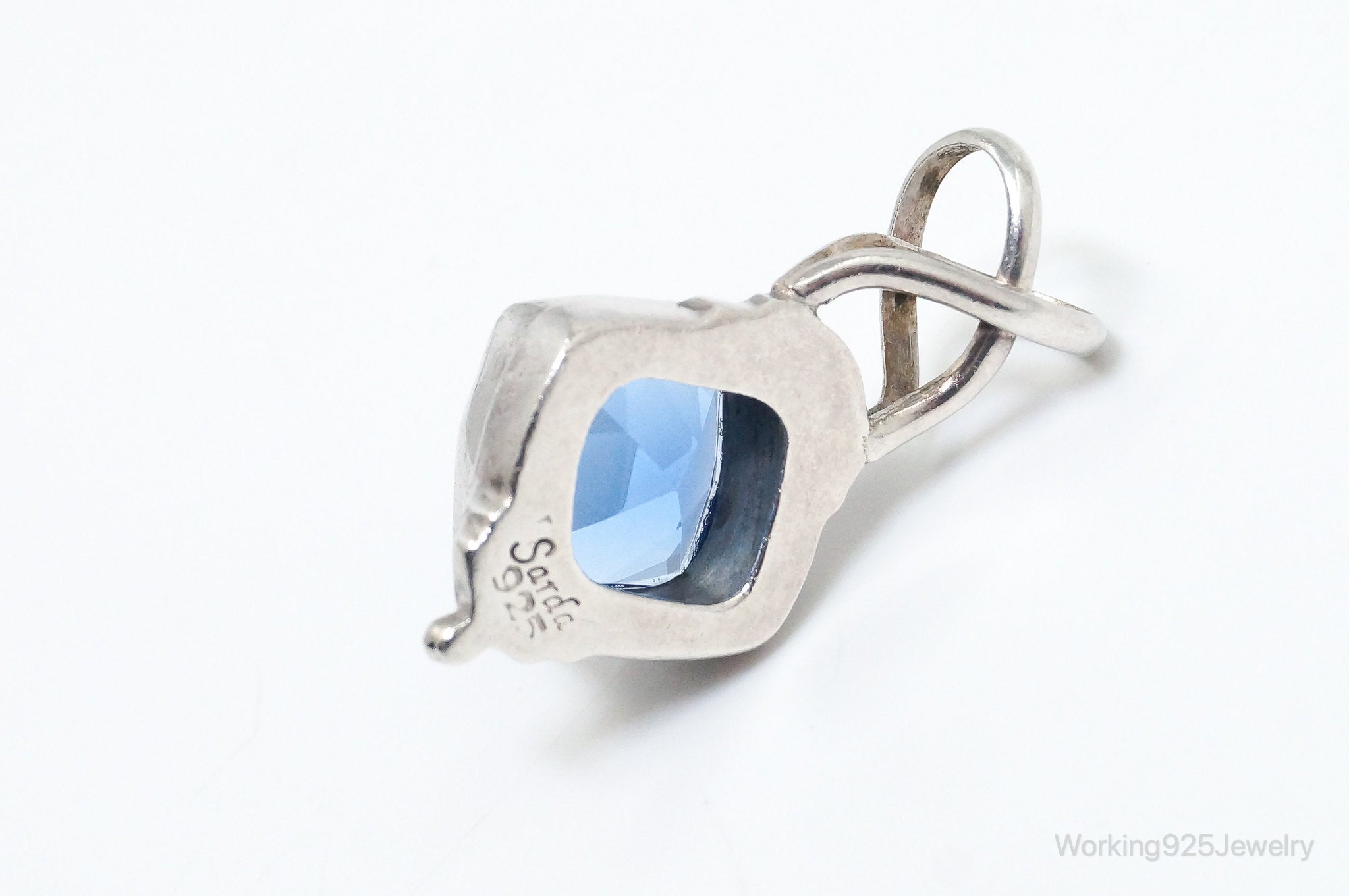 Vintage Bali Designer SARDA Blue Topaz Sterling Silver Pendant | Jewelry > Necklaces > Pendants | Wiccan Center