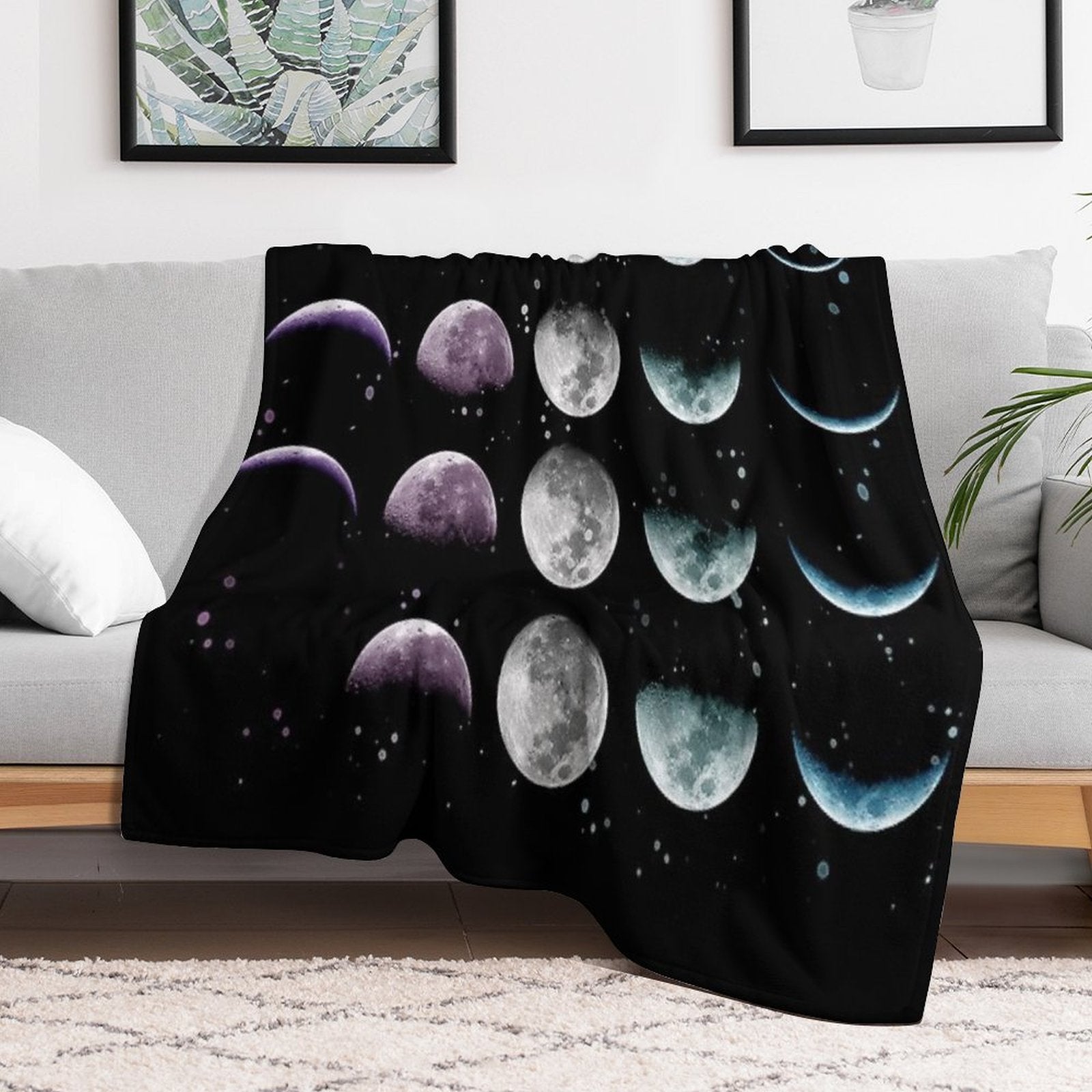 Moon Phase Premium Throw Blanket