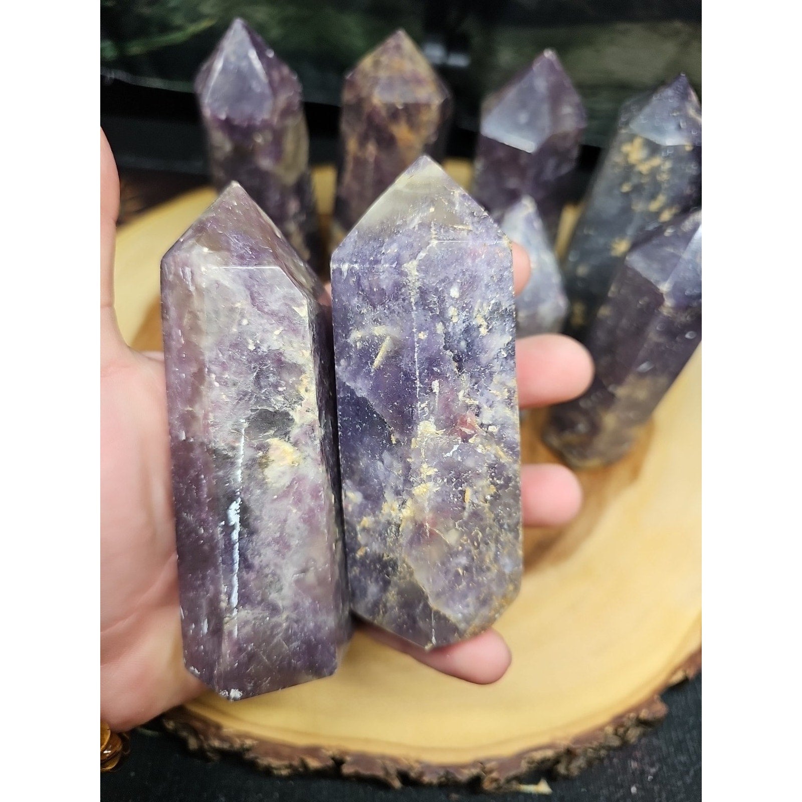Purple Mica Lepidolite Crystal Tower — 300g–400g, Africa | CrystalCloud Company | Crystal Points & Towers | Wiccan Center