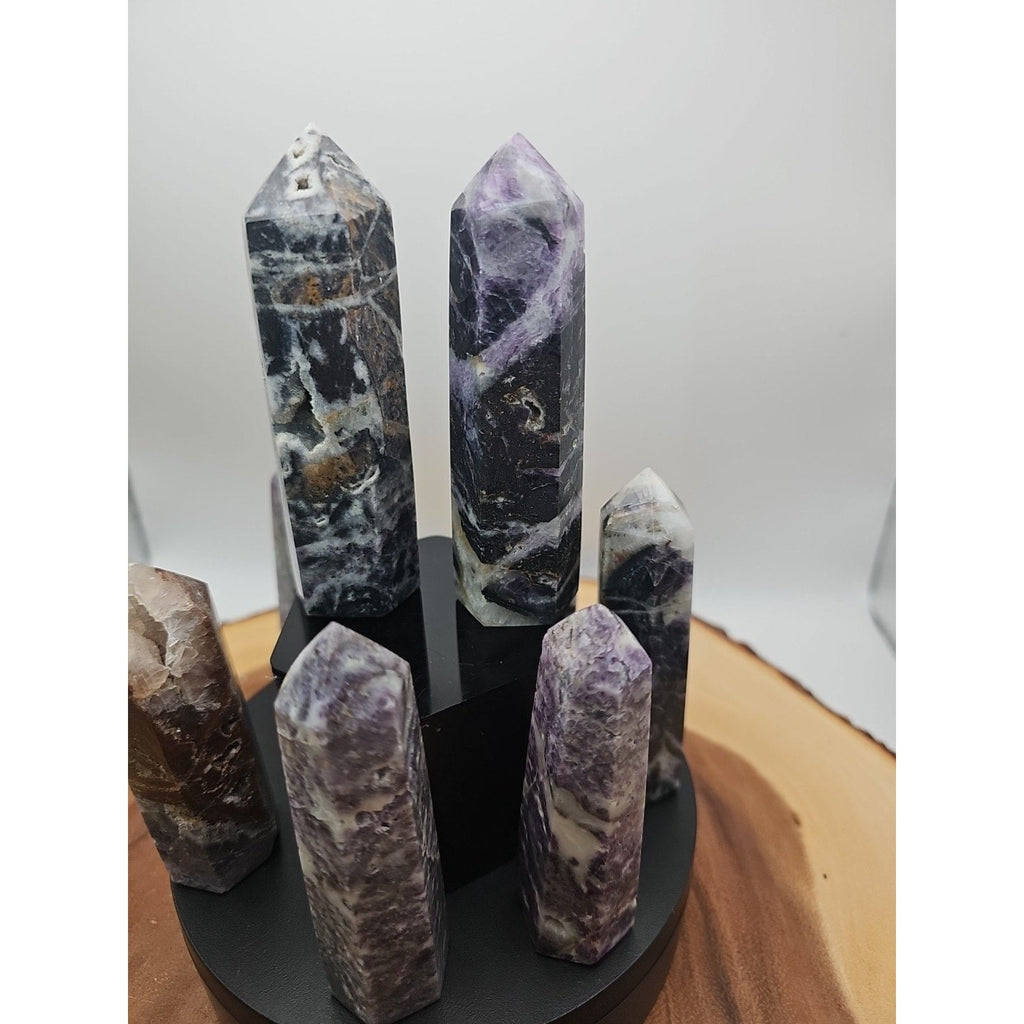 2Pcs Natural Rainbow Fluorite Quartz Crystal Point Tower Polished 4in Tall Avg | Crystal Points & Towers | Wiccan Center